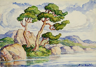 Birger Sandzén, ‘Trees Along a River-Estes Park Colorado’, 1920, Kiechel Fine Art