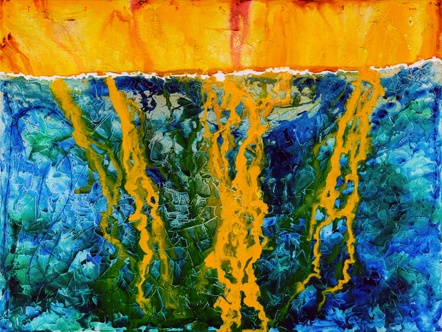Philip Tsiaras, ‘Yellow Fjords’, 2004, Painting, Mixed media on canvas, The Blender Gallery