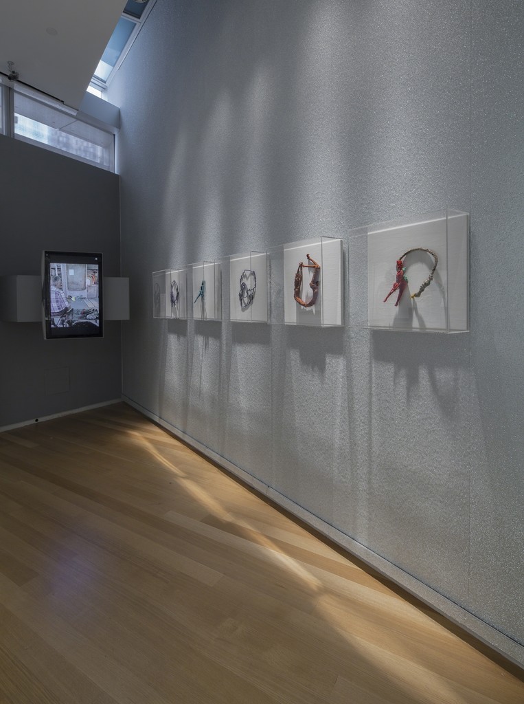 Installation photo of 'Maryland to Murano: Neckpieces and Sculptures by Joyce J. Scott' at the Museum of Arts and Design. 2014.
Photo by Butcher Walsh
Installation photo of 'Maryland to Murano: Neckpieces and Sculptures by Joyce J. Scott' at the Museum of Arts and Design. 2014.
Photo by Butcher Walsh