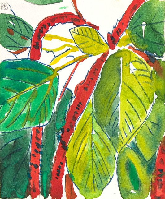 Romare Bearden, ‘ST. MARTIN FLOWER-TROPICAL’, ca. 1983, Drawing, Collage or other Work on Paper, Watercolor on Paper, Jerald Melberg Gallery