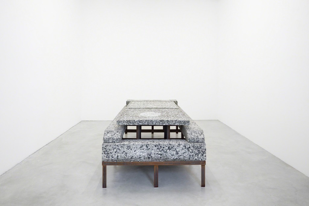 229 x 118 x 75, steel, terrazzo, felt, 229 x 118 x 75 cm, Installation view Galerie Nordenhake 229 x 118 x 75, steel, terrazzo, felt, 229 x 118 x 75 cm, Installation view Galerie Nordenhake