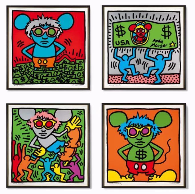 Keith Haring - Andy Mouse [set of 4]