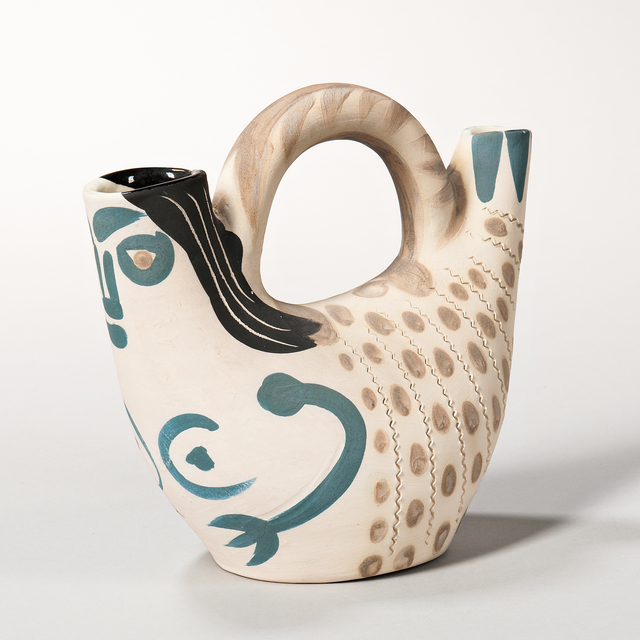 Pablo Picasso, ‘Prow Figure’, 1952, Design/Decorative Art, Turned white earthenware pitcher with blue, beige, and black, Skinner