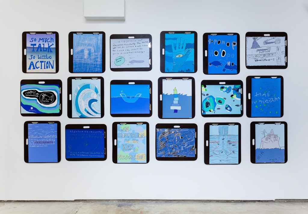 Installation view of Lisa Bulawsky and Laurencia Strauss': Fifty-Fifty Art Collective, Portable Memoria in Rising Seas, 2018. Installation view of Lisa Bulawsky and Laurencia Strauss': Fifty-Fifty Art Collective, Portable Memoria in Rising Seas, 2018.