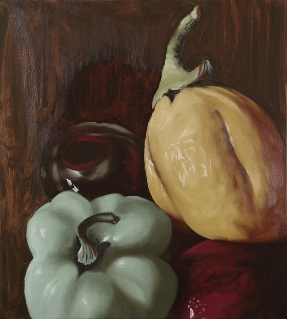 Stephen Peirce, ‘Aubergine Pepper Cherries’, 2018, Painting, Oil on canvas, Mark Hachem Gallery