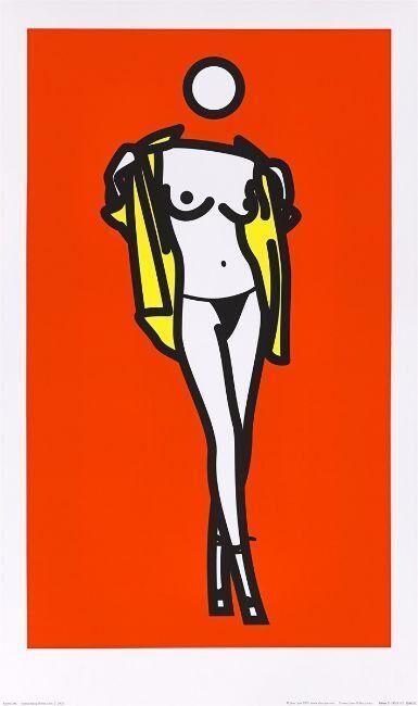 Julian Opie - ”Woman Taking Off Man's Shirt”