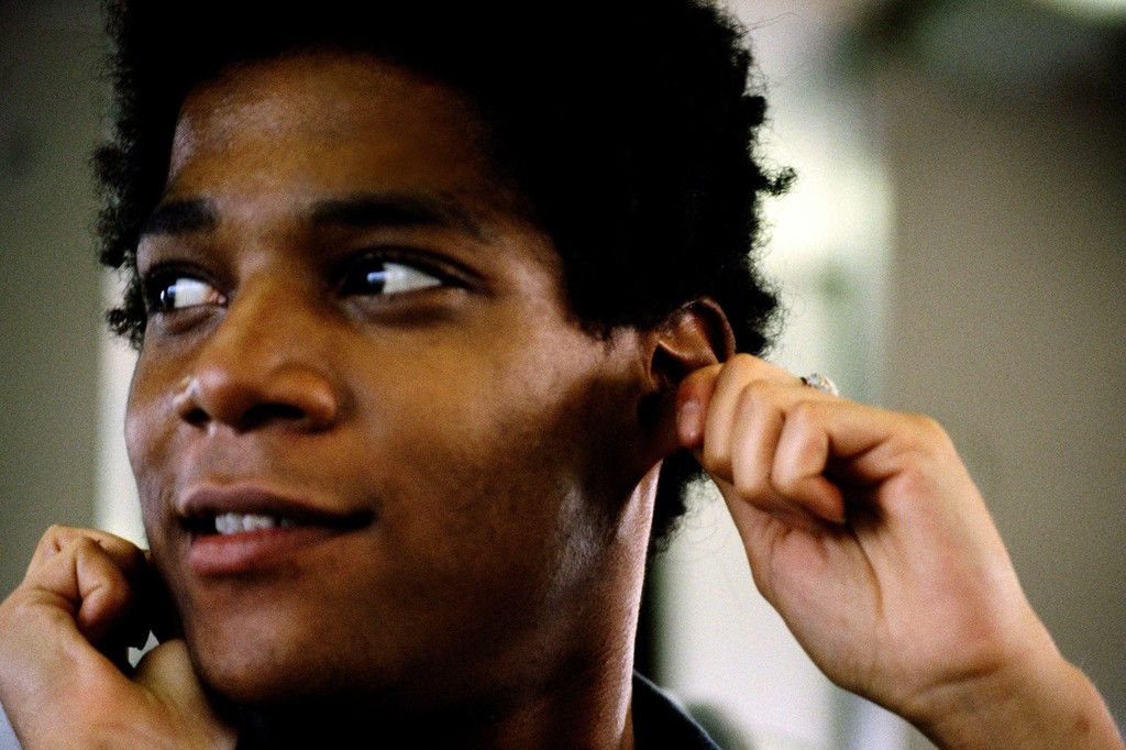 Lee Jaffe, Basquiat with a Tourist's Hands, on the Bullet Train in Japan (Detail), 1983, UV prints on Plexiglass; 5 parts, Each: 48.26 x 32.15 cm / 19 x 12.66 in © Lee Jaffe, Courtesy the artist Lee Jaffe, Basquiat with a Tourist's Hands, on the Bullet Train in Japan (Detail), 1983, UV prints on Plexiglass; 5 parts, Each: 48.26 x 32.15 cm / 19 x 12.66 in © Lee Jaffe, Courtesy the artist