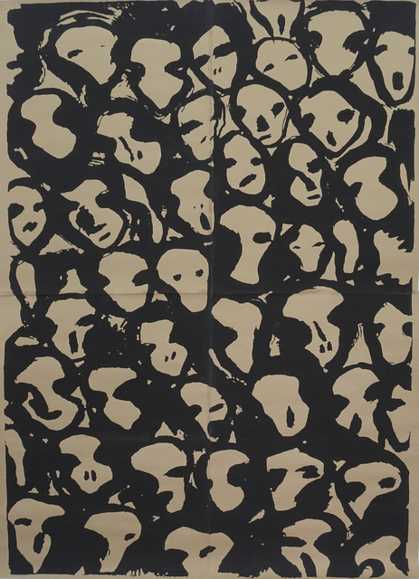 Jannis Kounellis, ‘Homage to Munch IV’, 2003, Print, Screen print on brown craft paper; 6 sections, Gallery Har-El