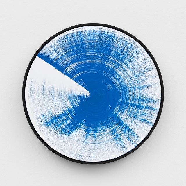 Claudia Comte, ‘Turn and Slip 60, cyan’, 2017, Painting, Acrylic on canvas, Public Art Fund Benefit Auction