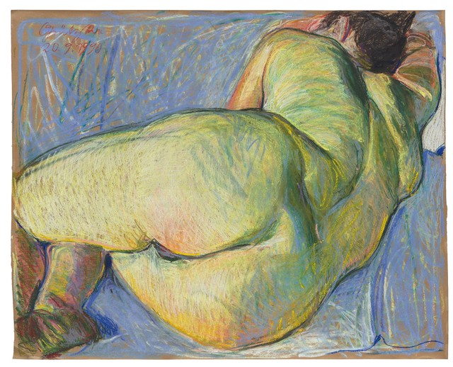 Johannes Grützke, ‘Liegender Frauenakt’, 1990, Drawing, Collage or other Work on Paper, Pastel on paper, Ludorff