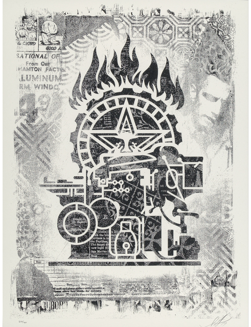 Shepard Fairey (OBEY), ‘Damaged Stencil Series: Obey Printing Press’, 2017, Taglialatella Galleries
