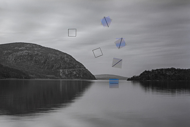 Haoran Fan, ‘Lake, Cold Spring, New York ’, 2015, Photography, Inkjet print, thread, transparent film, Brownie Project