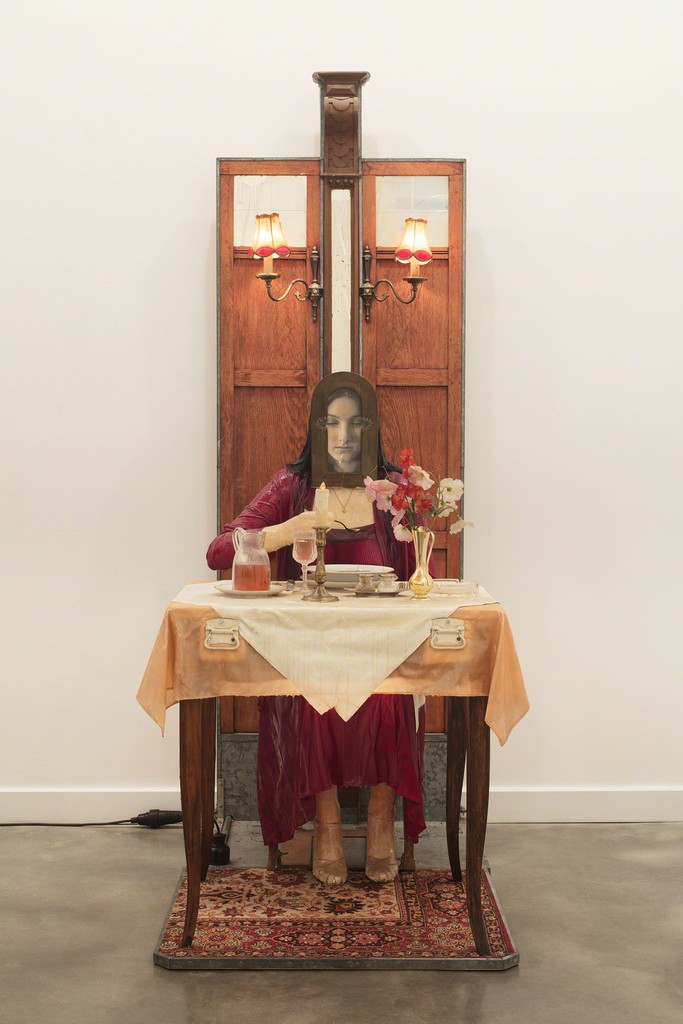 Edward and Nancy Kienholz, The Soup Course at the She-She Cafe, 1982. Mixed media. Permanent Collection, Institute of Contemporary Art, Miami. Gift of Irma and Norman Braman. Edward and Nancy Kienholz, The Soup Course at the She-She Cafe, 1982. Mixed media. Permanent Collection, Institute of Contemporary Art, Miami. Gift of Irma and Norman Braman.