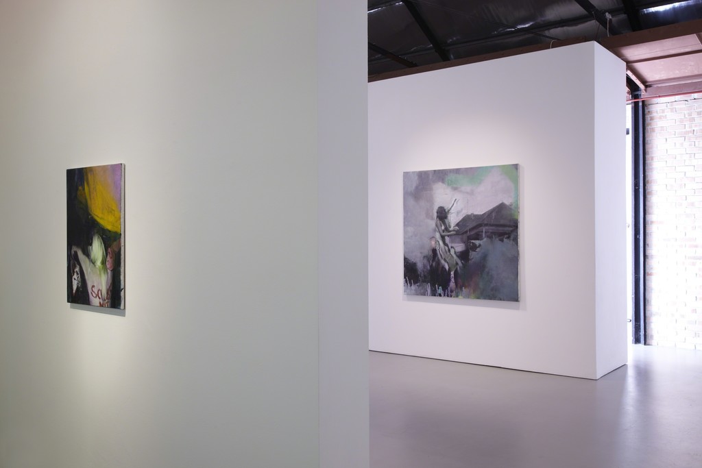 Justin Mortimer, 'Schluss', oil on canvas, 2014 (left)
Justin Mortimer, 'Haus', oil on canvas, 2014 (right) Justin Mortimer, 'Schluss', oil on canvas, 2014 (left)
Justin Mortimer, 'Haus', oil on canvas, 2014 (right)