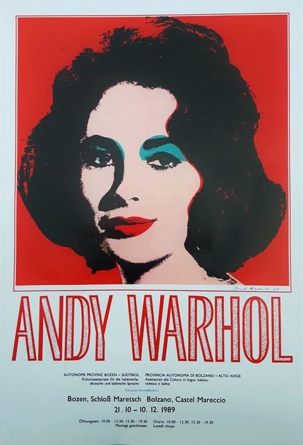 Andy Warhol, ‘Andy Warhol at Castel Mareccio (Liz Taylor)’, 1989, Posters, Offset-Lithograph, Exhibition Poster, Graves International Art