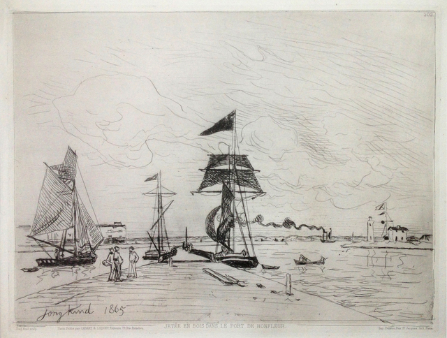 Johan Barthold Jongkind, ‘Jetée en bois dans le port de Honfleur ’, 1865, Hans den Hollander Prints