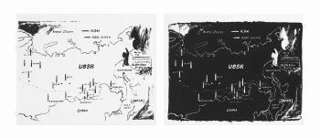 Andy Warhol - Map of Eastern U.S.S.R. Missile Bases 1984-1985 (White). Map of Eastern U.S.S.R. Missile Bases 1984-1985 (Bl...