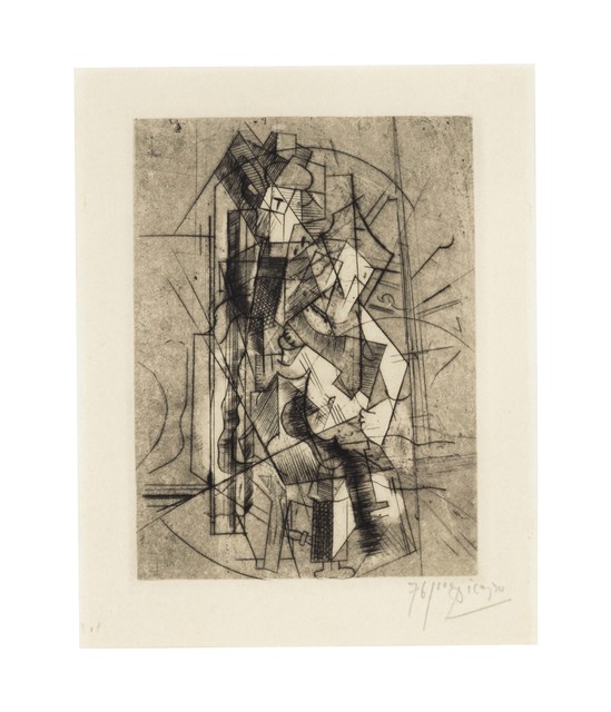 Pablo Picasso, ‘L’homme à la guitare’, 1915, Print, Drypoint on Japon paper, Christie's