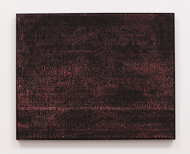 Johannes Wohnseifer, ‘Password-Painting (siD)’, 2017, Painting, Acrylic, lacquer, Scotchlite, laser engraving on canvas, anodized aluminum frame, Meliksetian | Briggs