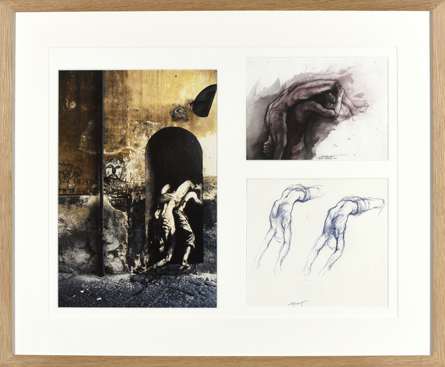 Ernest Pignon-Ernest, ‘Etude pour l'homme qui porte’, 1990, Drawing, Collage or other Work on Paper, Ink on paper and photography, Millon