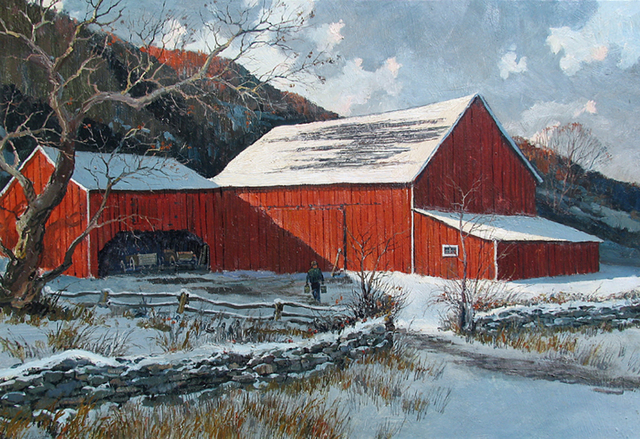 Eric Sloane, ‘Barn in Winter’, ca. 1945, Caldwell Gallery Hudson