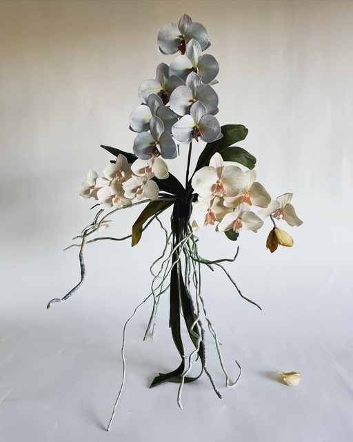 Tiffanie Turner, ‘Orchid Vignette, 21st Century’, 2020, Sculpture, German crepe paper, glue, wire, floral tape, stain, chalk, ribbon, Eleanor Harwood Gallery