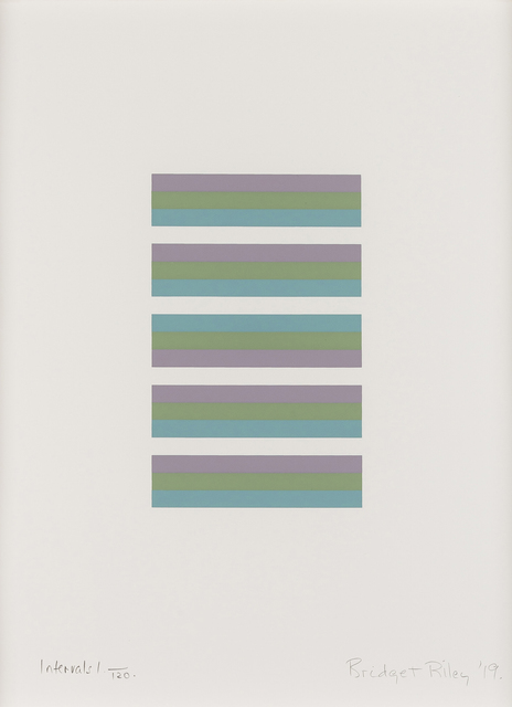 Bridget Riley, ‘Intervals 1’, 2019, Print, Screenprint in colours on white wove paper, Lougher Contemporary