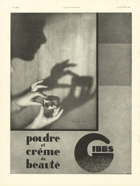 Germaine Krull, ‘Advertising Gibbs ’, 18 January 1930, Jeu de Paume