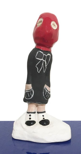 Margaret Meehan, ‘Gabrielle’, 2017, Sculpture, Porcelain, under glaze, glaze, latex paint, Vogue Chanel advertisement, paper, wood & plexi, Conduit Gallery