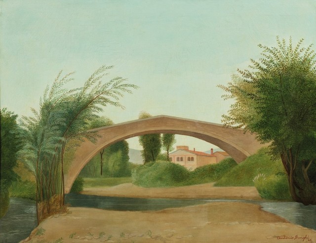 Antonio Donghi, ‘Landscape with bridge’, Finarte
