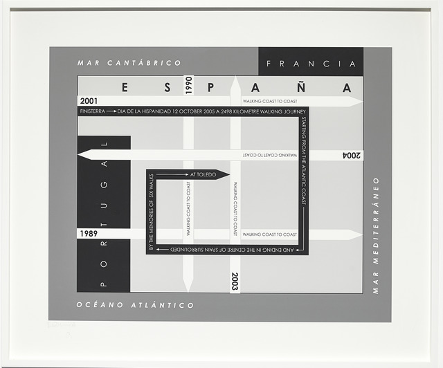 Hamish Fulton | Six Walks Map, Iberian Peninsula (1989-2005 ...