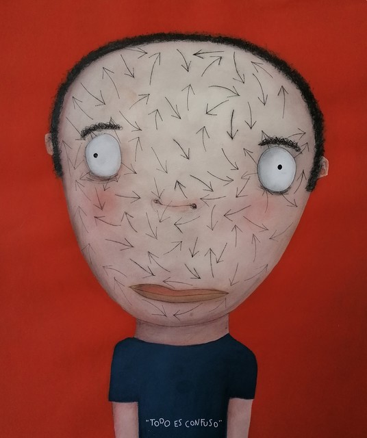 Moisés Yagües, ‘Everything is confusing’, 2021, Painting, Mixed media on paper, Galería Marita Segovia