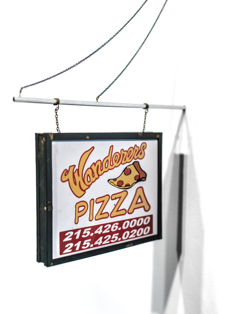 Drew Leshko, ‘Wanderer's Pizza’, 2019, Drawing, Collage or other Work on Paper, Paper, enamel, pastel, inkjet prints, chain, wire, tubing, Paradigm Gallery + Studio