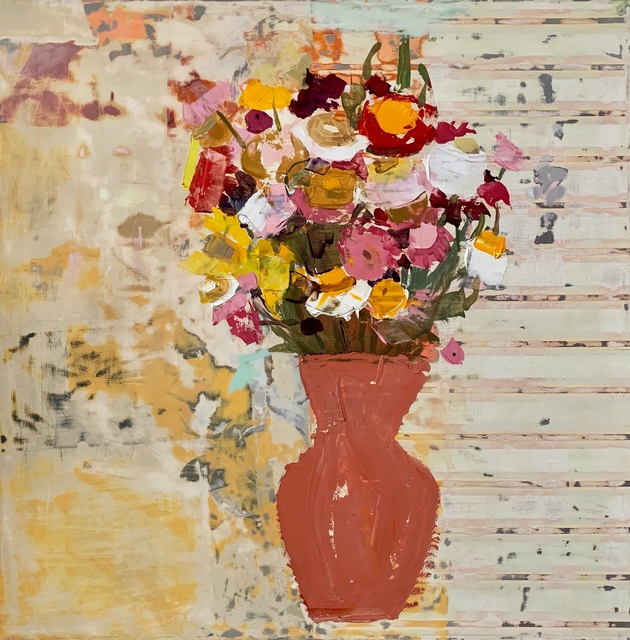 Sydney Licht, ‘Still Life with Flowers in Vase’, 2020, Painting, Oil on linen, Kathryn Markel Fine Arts