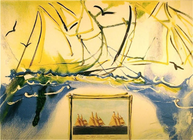 Salvador Dalí, ‘Currier & Ives American Yatching Scene’, 1971, Print, Lithograph with collage, Fine Art Acquisitions Dali
