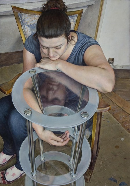 Michael Taylor (b. 1952), ‘Seated Girl with Three-Tiered Table’, 2009, Painting, Oil on canvas, Waterhouse & Dodd