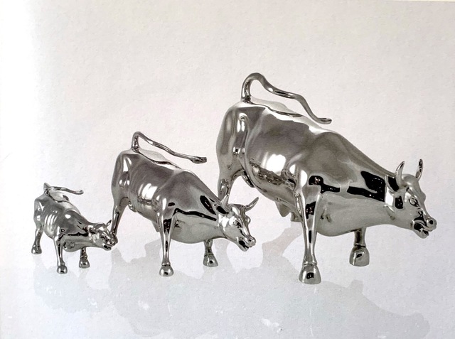 Arturo Di Modica | Charging Bull Triptych Stainless Steel (1989) | Artsy