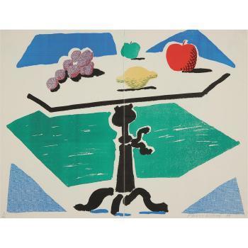 David Hockney - Apples, Grapes, And Lemon On A Table ,
1988