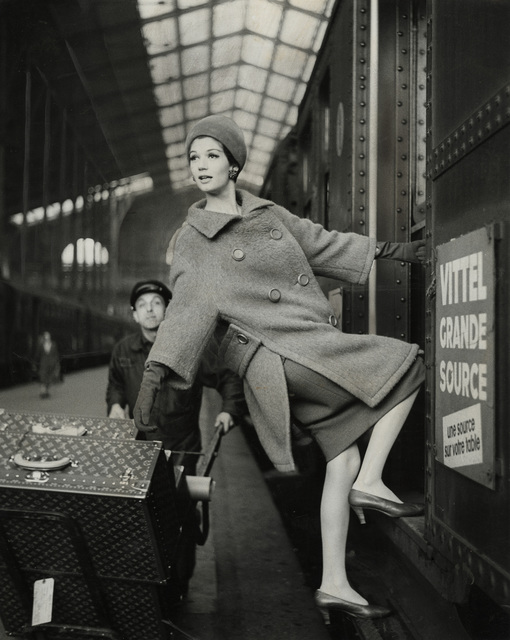 Louis Faurer, ‘Model hanging out of Train Car’, 1960, Photography, Gelatin Silver Print, CAMERA WORK