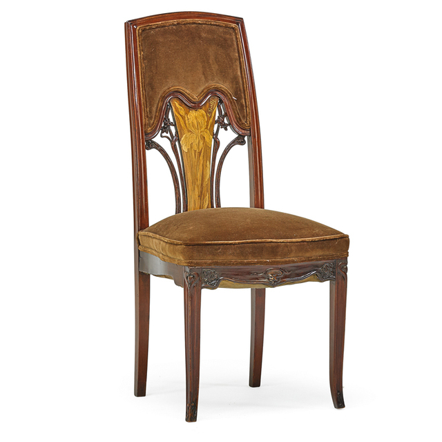 Emile Gallé, ‘Art Nouveau Side Chair With Iris, France’, ca. 1900, Rago/Wright