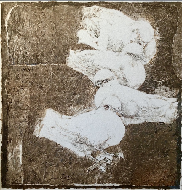 Jamil Naqsh, ‘untitled - Four Pigeons ’, 2014-2017, Painting, Oil on canvas, Eye For Art Houston