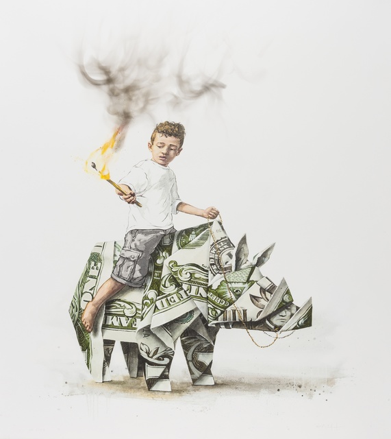 Ernest Zacharevic, ‘Splash and Burn’, 2012, Print, Lithograph printed in colours with hand finishing on wove paper, Forum Auctions