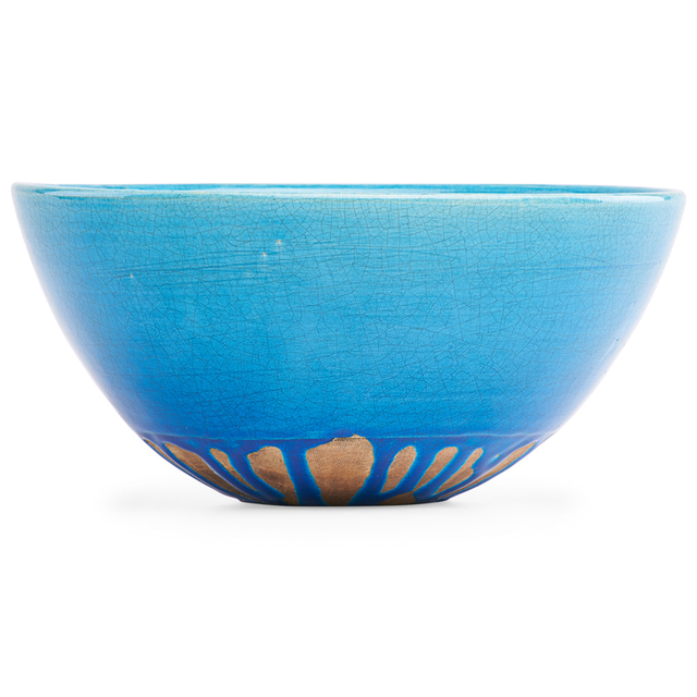 Laura Andreson, ‘Bowl, turquoise drip glaze, Los Angeles, CA’, 1939, Design/Decorative Art, Glazed earthenware, Rago/Wright