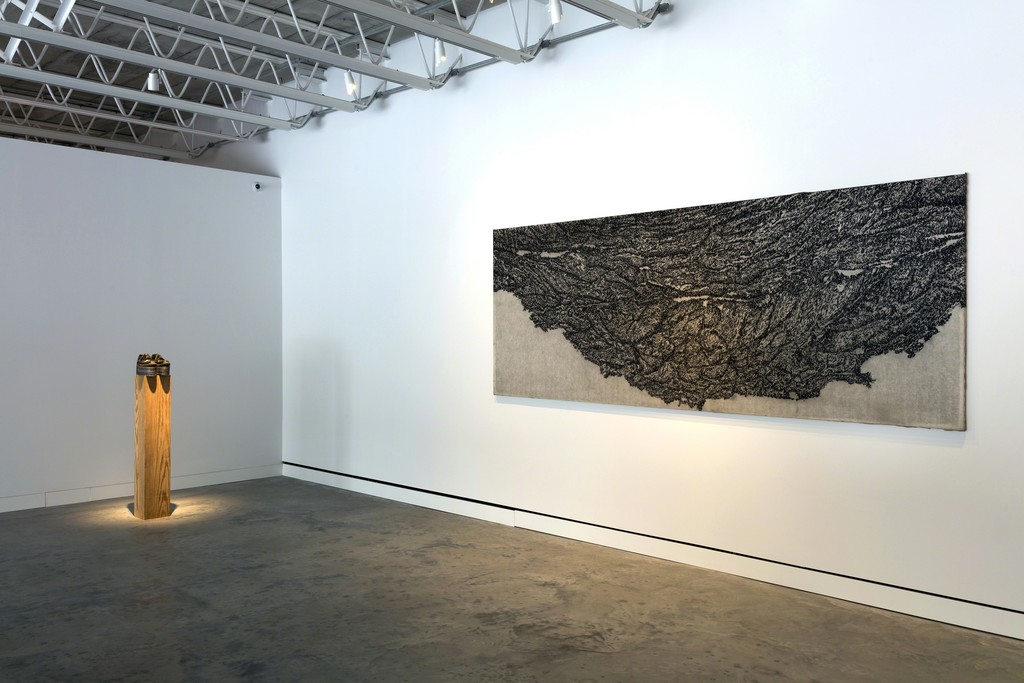 Installation view, Margherita Stein: Rebel With a Cause, Magazzino Italian Art. Jannis Kounellis, Senza titolo, 1989; Giuseppe Penone, Palpebra, 1990. Photograph by Marco Anelli © 2017. Installation view, Margherita Stein: Rebel With a Cause, Magazzino Italian Art. Jannis Kounellis, Senza titolo, 1989; Giuseppe Penone, Palpebra, 1990. Photograph by Marco Anelli © 2017.