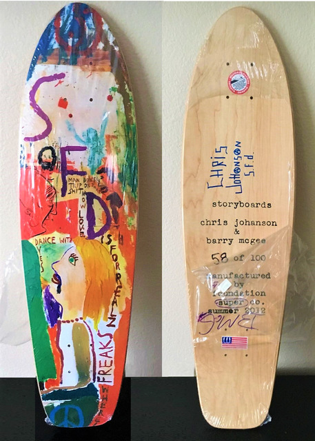 Barry McGee, ‘"And Your Friends Are My Friends", SIGNED by BOTH ARTISTS, Wood Skate Deck Edition’, 2012, Sculpture, Wood, VINCE fine arts/ephemera