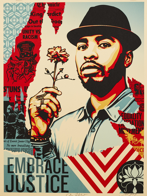 Shepard Fairey (OBEY), ‘Embrace Justice’, 2018, Sping/Break Benefit Auction