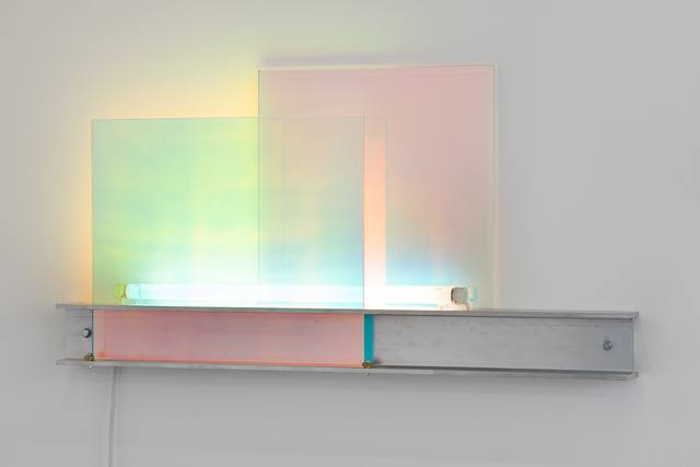 Nathaniel Rackowe, ‘DG01’, 2015, Sculpture, Dichroic Glass, Aluminium Universal Beam, Fluorescent Light, Fittings and Power Supply, Lawrie Shabibi