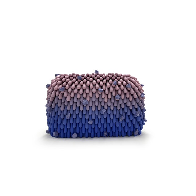 Linda Lopez, ‘Purple/ Blue Ombre Furry with Rocks’, 2018, Sculpture, Porcelain, Mindy Solomon Gallery