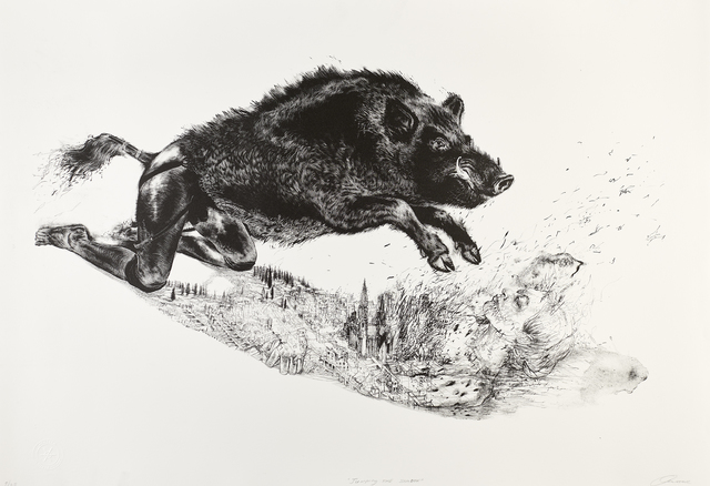 Diane Victor, ‘Jumping the Shadow’, 2017, Print, Lithograph, Goodman Gallery