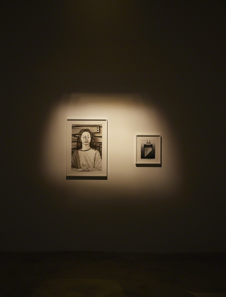 Mary Reid Kelley, Jesus, 2013; Guillotine, 2012, exhibition view at Klemm's, Berlin 2015 Mary Reid Kelley, Jesus, 2013; Guillotine, 2012, exhibition view at Klemm's, Berlin 2015